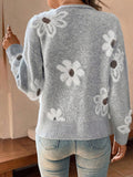 New Floral Button Front Cardigan Sweater