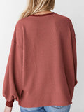 New textured small pit stripe loose long-sleeved T-shirt top fashionable casual sweatshirt