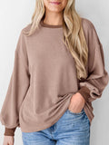 New textured small pit stripe loose long-sleeved T-shirt top fashionable casual sweatshirt