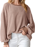 New textured small pit stripe loose long-sleeved T-shirt top fashionable casual sweatshirt