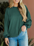 New textured small pit stripe loose long-sleeved T-shirt top fashionable casual sweatshirt