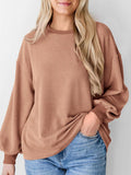 New textured small pit stripe loose long-sleeved T-shirt top fashionable casual sweatshirt