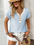 New arrival ladies' knitted V-neck button-down short sleeves