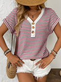 New arrival ladies' knitted V-neck button-down short sleeves