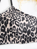 Leopard print two piece sexy swimsuit