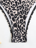 Leopard print two piece sexy swimsuit