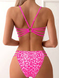 Leopard print two piece sexy swimsuit
