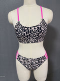 Leopard print two piece sexy swimsuit