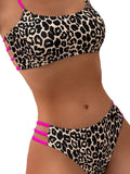 Leopard print two piece sexy swimsuit