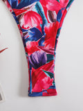 New style printed two-piece ladies sexy suspender halter bikini