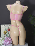 Floral Embroidered Bow Sexy Lingerie Set
