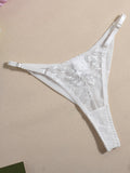 Embroidered sexy lingerie with fishbone corset three-piece set