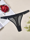 Fishnet Low Waist Adjustable Belt Comfortable See-Through Women's Sexy Panties