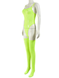 New sexy temptation mesh suspender dress set (including leg socks)