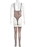 New sexy temptation mesh suspender dress set (including leg socks)