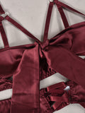 Sexy lingerie sexy temptation garter hollow gather four-piece set