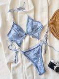 New one-piece printed strappy sexy bikini