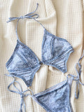 New one-piece printed strappy sexy bikini
