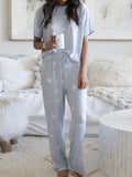 Women's printed two-piece pajama suit housewear European and American