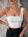 Women's shoulder strap navel sexy backless vest