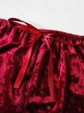 Sexy Velvet V-neck Underwear Two-Piece Set Sexy Lingerie Homewear Set