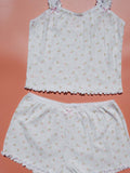 Women's home wear printed pajamas suspender tube top shorts set