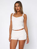 Women's suspenders lace shorts knitted pit strip print street fashion hot girl outfit