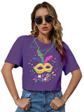 New mask letter pattern printed T-shirt