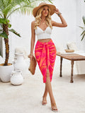 Women's printed strappy pleated waist skirt