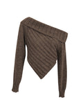 New style French pit knitted one-shoulder slim sweater
