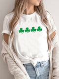 New Women's St. Patrick's Day Casual Clover Graphic Print T-Shirt (Multiple Pictures Available)