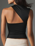 New Y2K irregular neckline top sexy backless slim vest