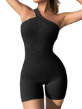 New One Shoulder Sleeveless Slim Fit Butt Lifting Sexy Jumpsuit